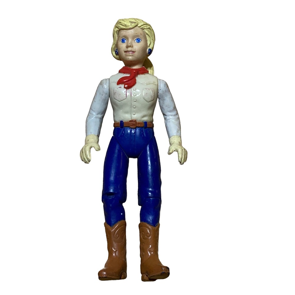 Dollhouse Doll: Vintage 1990s Female Tonka 4" Posable Mom Western Style